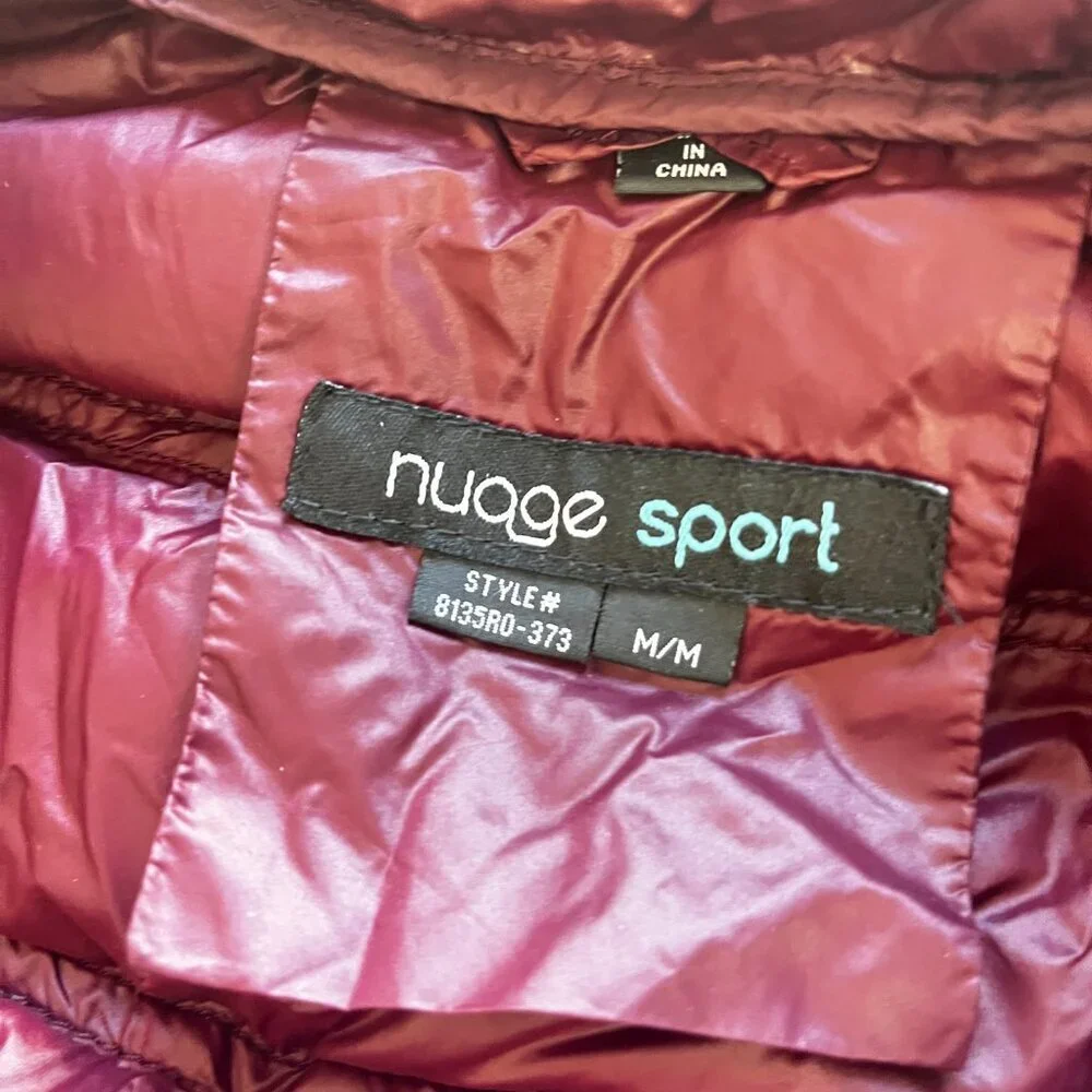 2/$30 Nuage Burgundy Sport Puffer Coat Hood Medium
